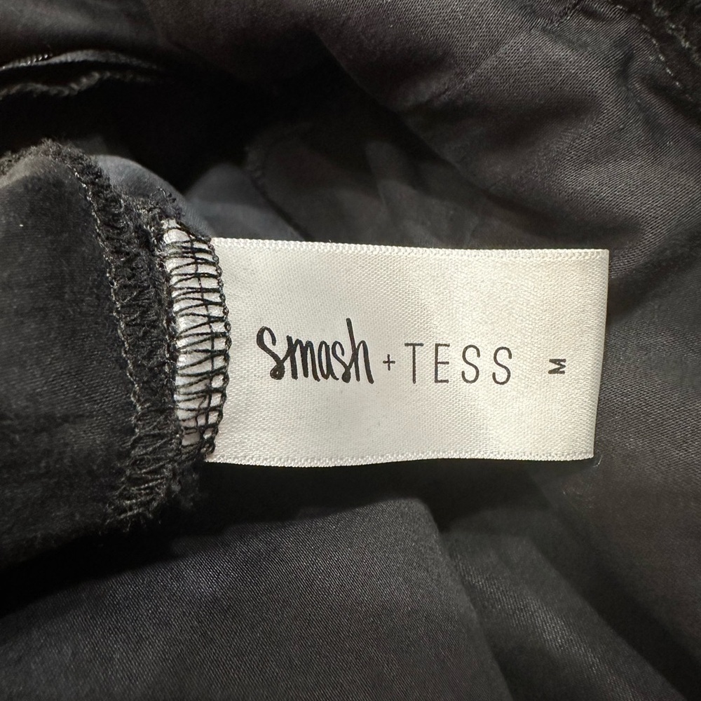 SMASH & TESS ~ Women’s Black Square NeckLine Short Sleeve Dress size M - Picture 3 of 10